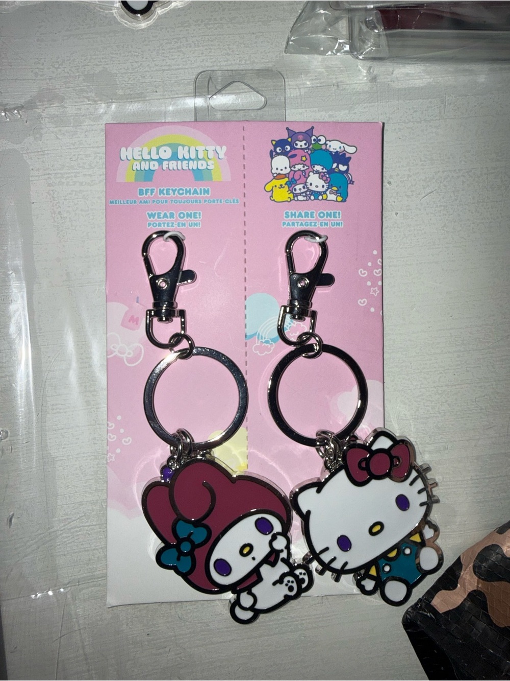 Hello Kitty & Friends Keychain Duo - Pink, White, Blue